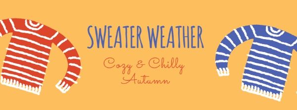 weather, warm, clothing, Sweater Time Autumn Facebook Cover Template