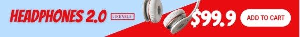 headset, digital ads, eletronics, Online Headphone Sale Leaderboard Template