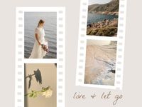 White Flower Girl By The Sea Photo Collage 4:3