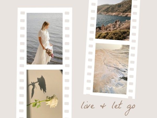 life, girls, newpaper, White Flower Girl By The Sea Photo Collage 4:3 Template