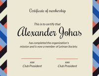 certificate of membership, club, club member, Association Membership Certificate Template