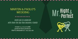 Mr. Right And Mr. Perfect Wedding Invitation Twitter Post