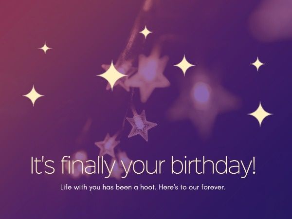 happy birthday, greeting, wishing, Starry Birthday Card Template