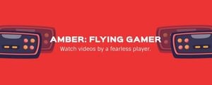 social media, modern, designer, Red Flying Gamer Twitch Banner Template