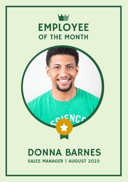 Simple Green Employee Of The Month Poster