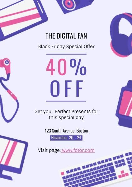digital, promotion, discount, Black Friday Sale Poster Template