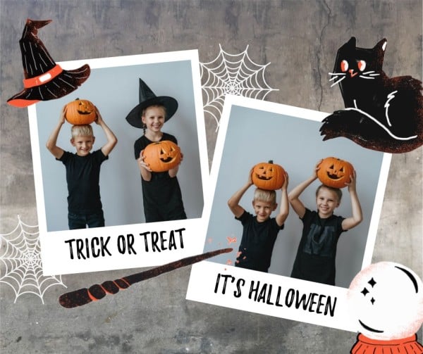 Happy Halloween Kids Friends Collage Facebook Post