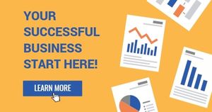 successful, company, office, Yellow Business Strategy Banner Ads Facebook Ad Medium Template