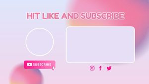  Pink Social Media Video Background Subscribe Youtube End Screen