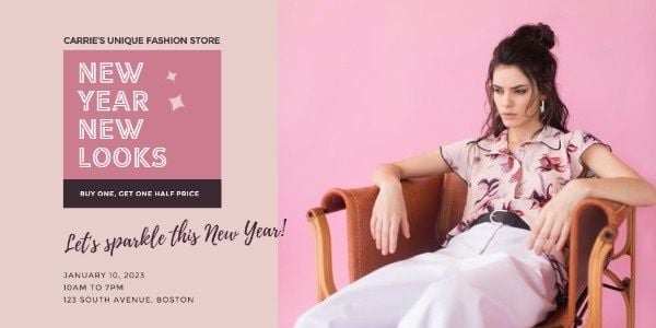fashion, life, style, New Year New Looks Twitter Post Template