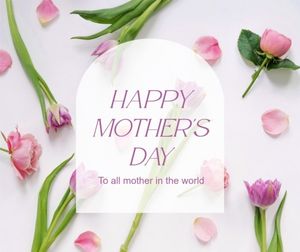 mothers day, mother day, greeting, White Spring Blossom Happy Mother's Day Facebook Post Template