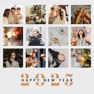 holiday, festival, celebrate, Happy New Year Classic Collage Photo Collage (Square) Template