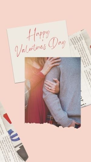 valentines day, love, simple, Pink Valentine Photo Collage Instagram Story Template