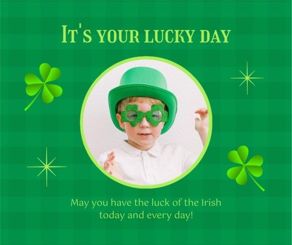 st patrick's day, st patricks, clean, Green Simple Saint Patrick's Day Photo Collage Facebook Post Template