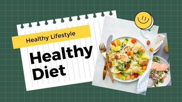 plan, meal, photo, Green Food  Healthy Diet Lifestyle Presentation Template