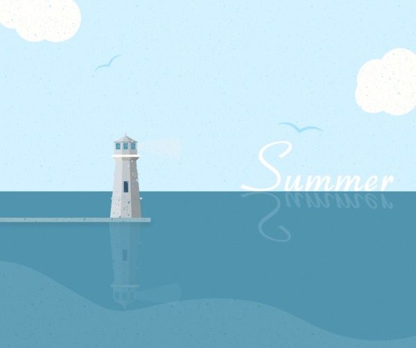 four seasons, season, blue sky, Summer Landscape Facebook Post Template