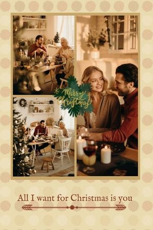 festival, holiday, merry christmas, Golden Christmas Collage Pinterest Post Template