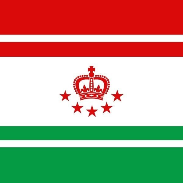 红色和绿色的皇冠旗帜 Logo
