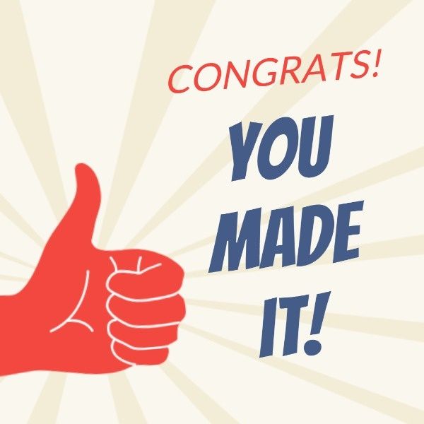 complimentary, compliment, congratulations, Thumbs Up Instagram Post Template Instagram Post Template