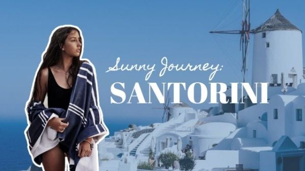 santorini, journey, tour, Travel Vlog Video Cover Youtube Thumbnail Template