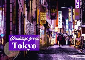 tour, journey, post card, Tokyo Travel Postcard Template