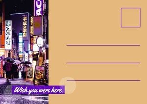 tour, journey, post card, Tokyo Travel Postcard Template