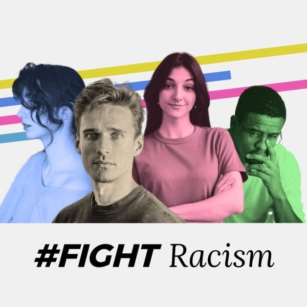 racism, say no to racism, anti racism, The International Day For The Elimination Of Racial Discrimination Instagram Post Template