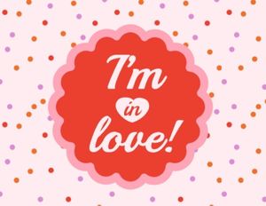 Cute Pink Dotted Love Label