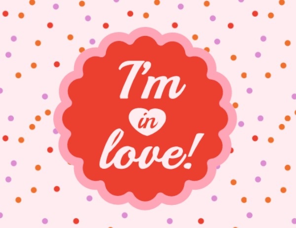 Cute Pink Dotted Love Label Label