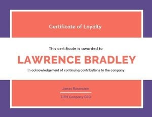 certificate of membership, membership, conference, Employee Loyalty Certificate Template