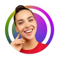 female, photo, image cutout, Purple And Green Modern Gradient Social Media Profile Picture Avatar Template