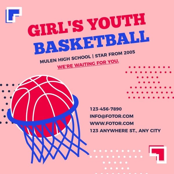 女子篮球俱乐部学校招聘 Instagram帖子