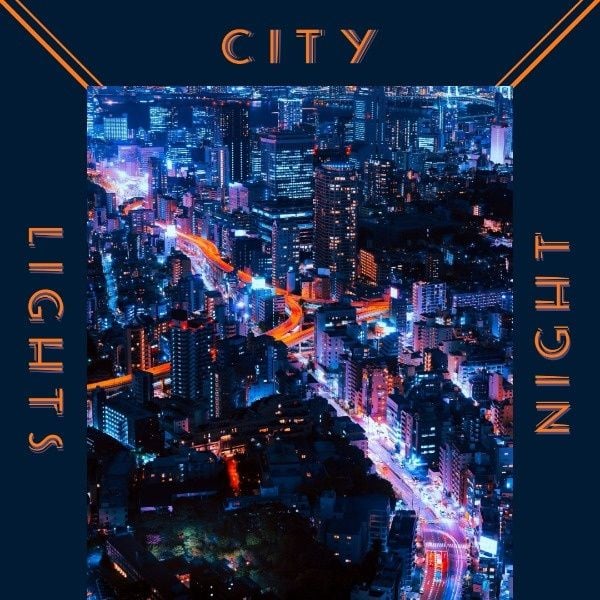 life, dark, building, City Night Lights  Instagram Post Template