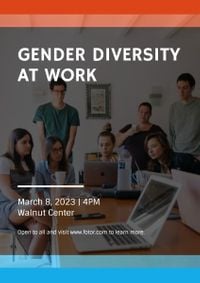 職場におけるグレーのジェンダーの多様性ポスター ポスター