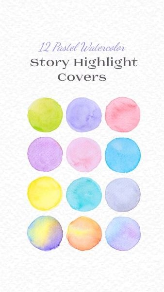 instagram story, minimal, abstract, Colorful Watercolor Texture Instagram Highlight Cover Template