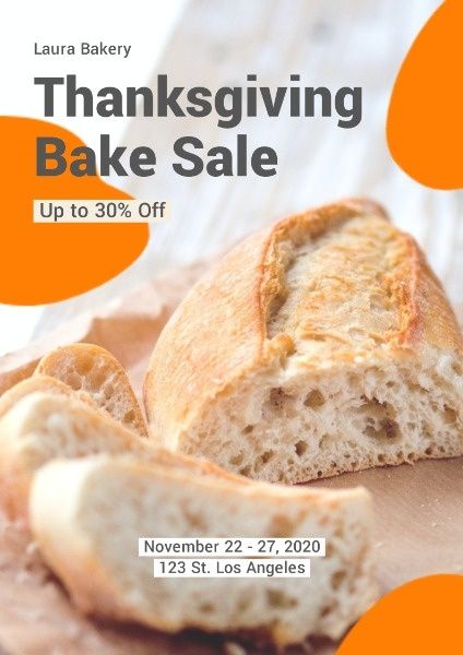 sale, bake, bakery, Baking Thanksgiving Poster Template