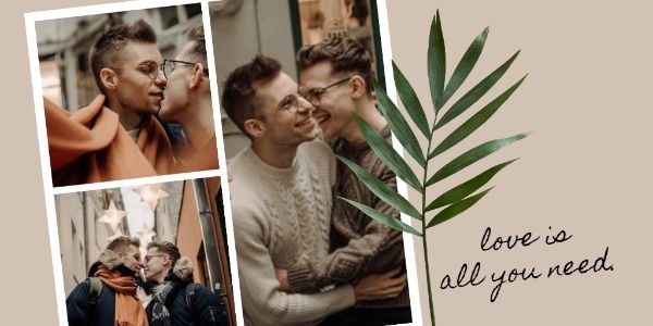 couple, love, lgbt, Brown Pride Month Collage Twitter Post Template