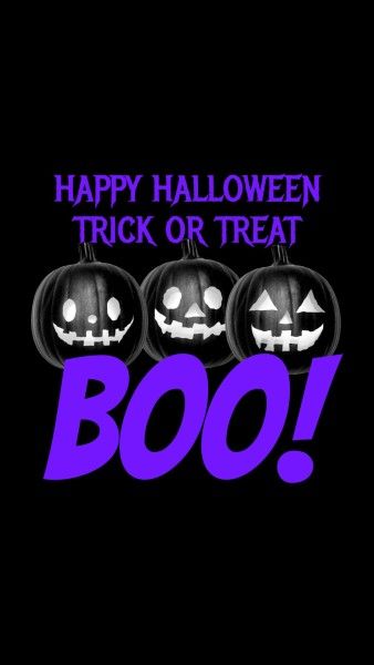 halloween, spooky, cartoon, Dark Boo Trick Or Treat Instagram Story Template