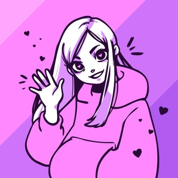 Purple Animated Cute Girl Discord Profile Picture Avatar Template and Ideas  for Design | Fotor