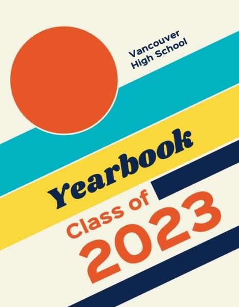 Colorful Basic Shape High School Yearbook