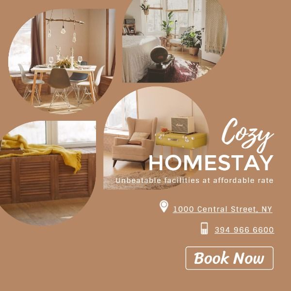 promotion, promotional, business, Collage Homestay  Instagram Post Template