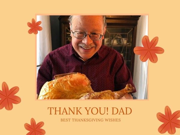 thanksgiving, thankful, thank you, Thanks For Dad Card Template