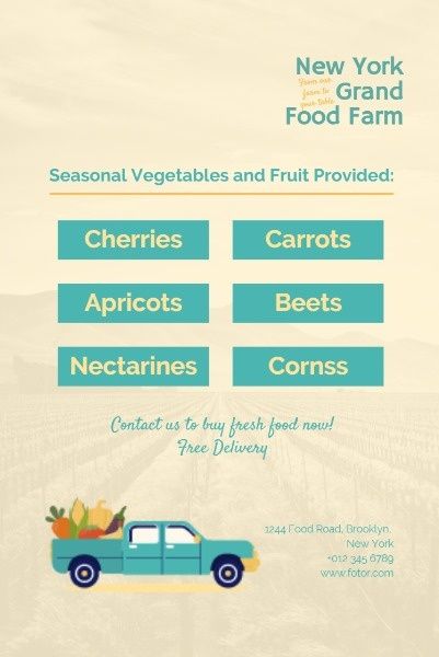 简单的食品农场广告 Pinterest短帖