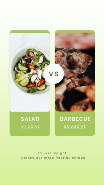 promotion, photo, comparison, Salad Healthy And Organic Food Branding Instagram Story Template