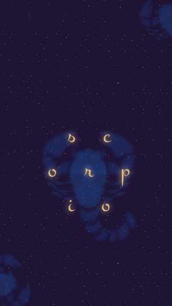 The twelve constellation Scorpio Mobile Wallpaper Template