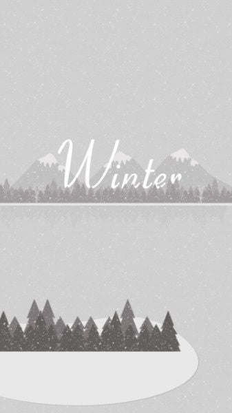 season, four seasons, cold, Winter Landscape Mobile Wallpaper Template