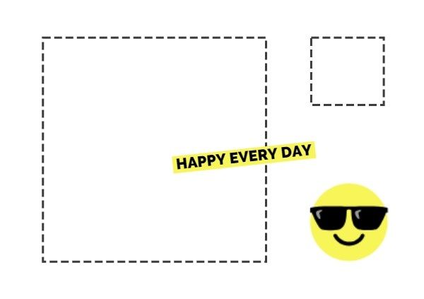 cool, smile, sunglasses, Happy Every Day Postcard Template