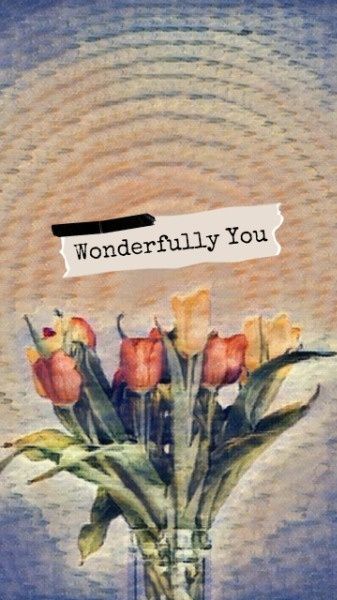 wonderful you, painting, oil painting, Aesthetic Flower Mobile Background Mobile Wallpaper Template