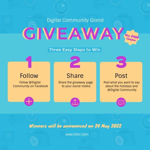 digital, event, marketing, Big Giveaway Instagram Post Template
