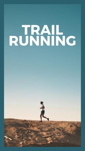 solo, travel, man, Blue Trail Running Sport Instagram Story Template